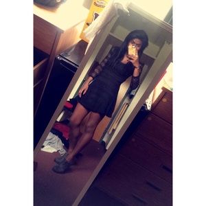 Black lace bodycon dress